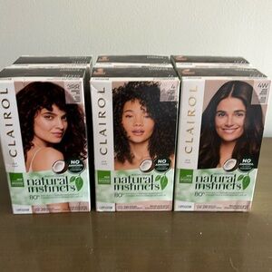 Clairol Natural Instincts - 4 Dark Brown, 3RR Darkest Red, 4W Dark Warm Brown